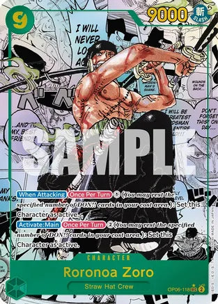 Roronoa Zoro (Alternate Art) (Manga) - Wings of the Captain - SEC - OP06-118