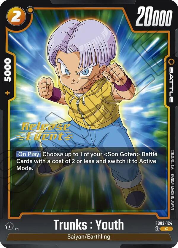 Trunks : Youth - Blazing Aura Release Event Cards - Common - FB02-124