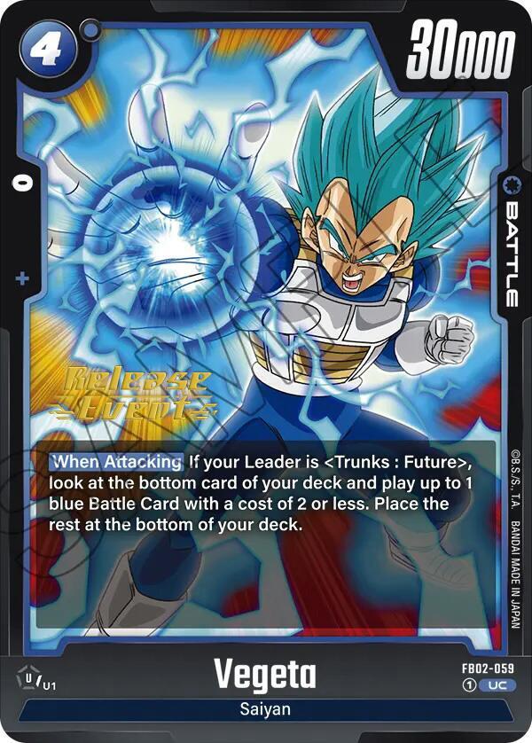 Vegeta - FB02-059 - Blazing Aura Release Event Cards - Uncommon - FB02-059
