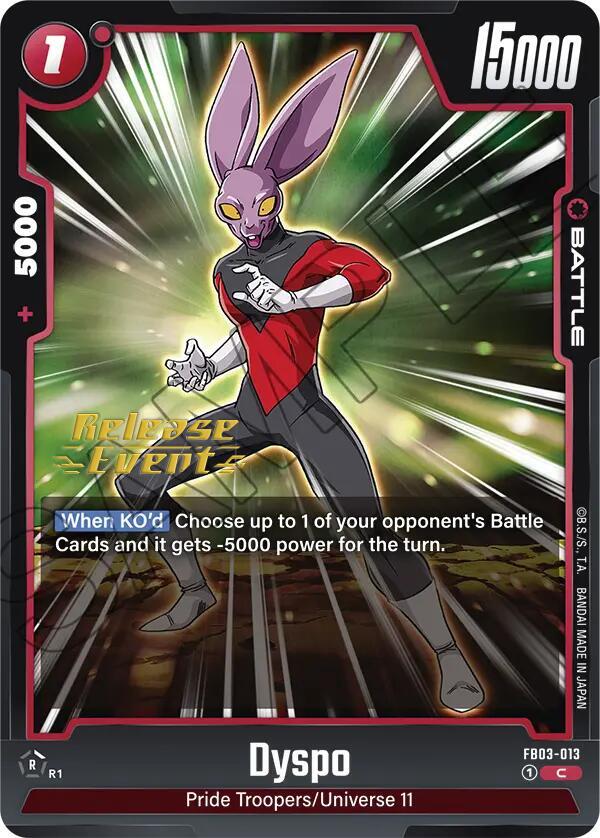 Dyspo - FB03-013 - Raging Roar Release Event Cards - Common - FB03-013