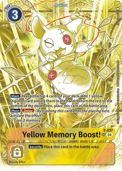 Yellow Memory Boost! (Starter Deck 19 Exclusive) - Digimon Promotion Cards - Super Rare - P-037 SR