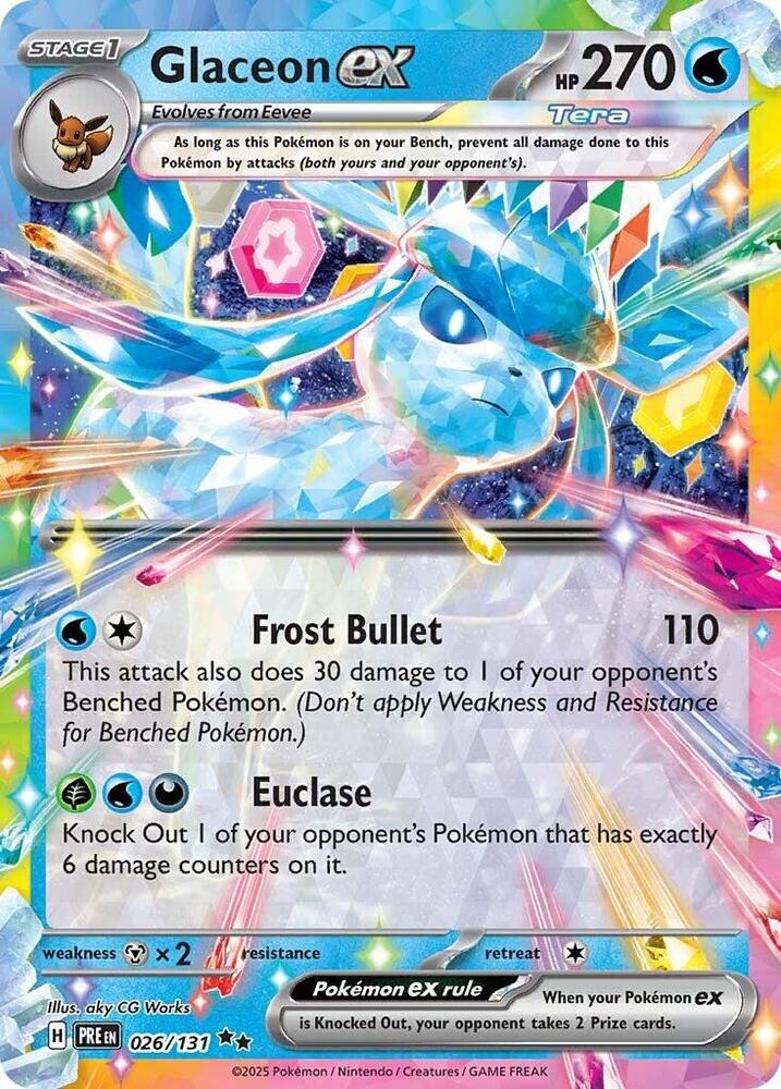 Glaceon ex - 026/131 - SV: Prismatic Evolutions - Double Rare - 026/131
