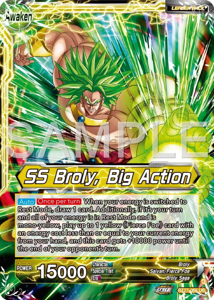 Broly // SS Broly, Big Action - History of Z - Uncommon - BT27-066