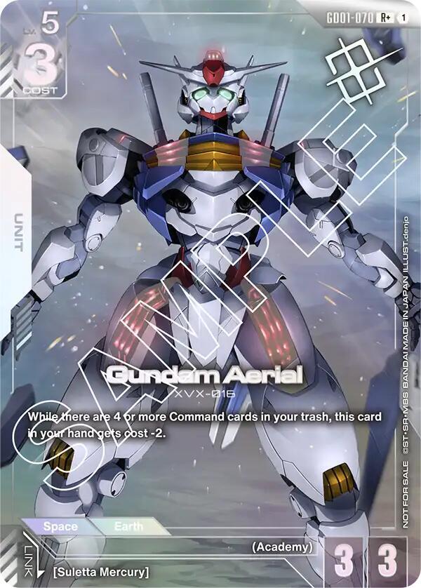 Gundam Aerial (Store Tournament Winner Pack 01) - Gundam Promotional Cards - R+ - GD01-070