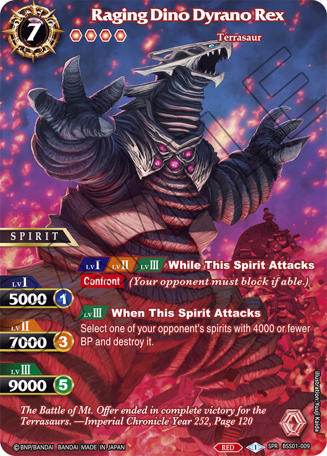 Raging Dino Dyrano Rex (SPR) - Dawn of History - Special Rare - BSS01-009