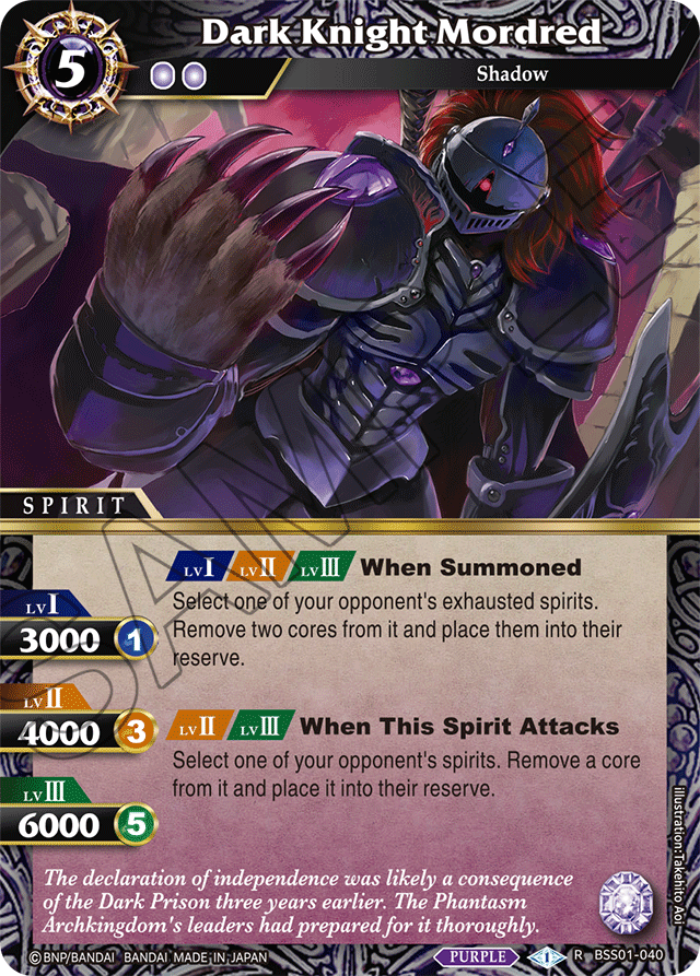 Dark Knight Mordred - Dawn of History - Rare - BSS01-040