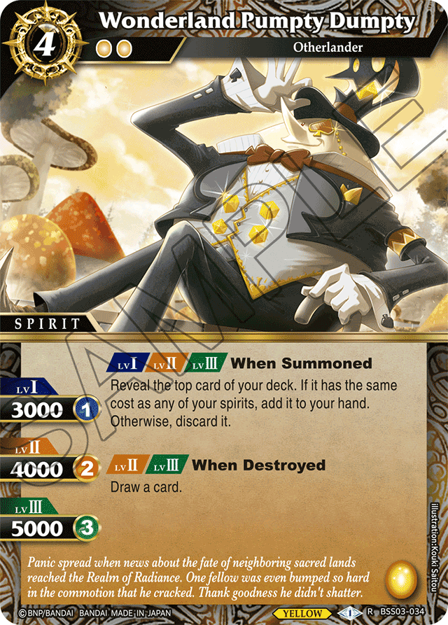 Wonderland Pumpty Dumpty - Aquatic Invaders - Rare - BSS03-034