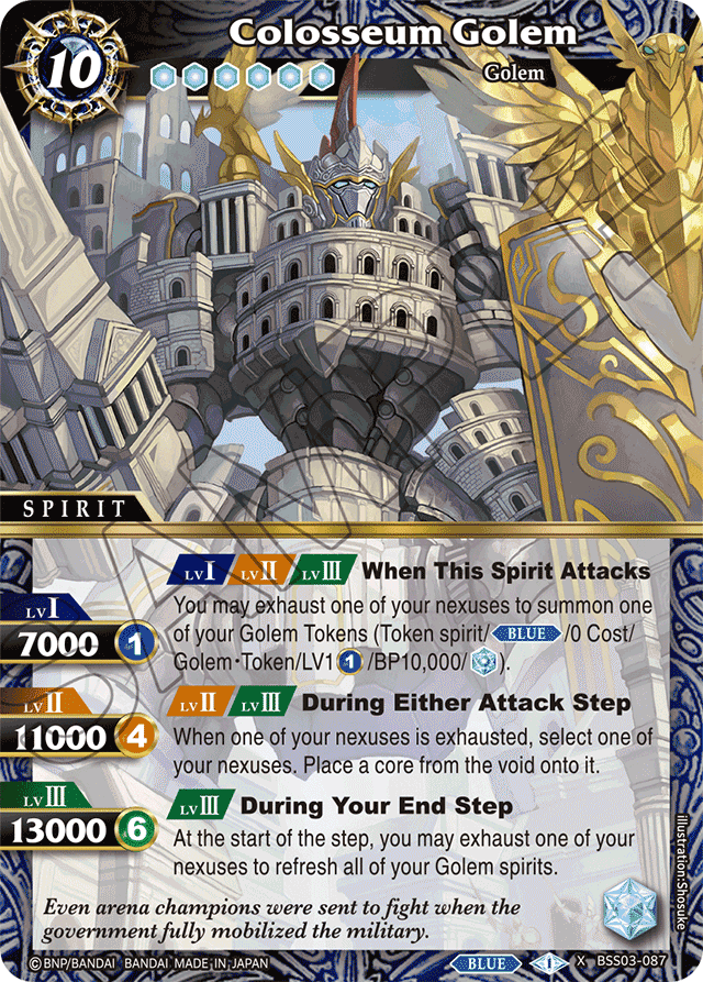 Colosseum Golem - Aquatic Invaders - X Rare - BSS03-087