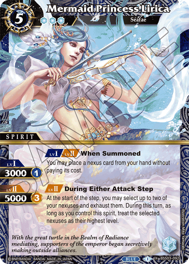 Mermaid Princess Lirica - Aquatic Invaders - X Rare - BSS03-092