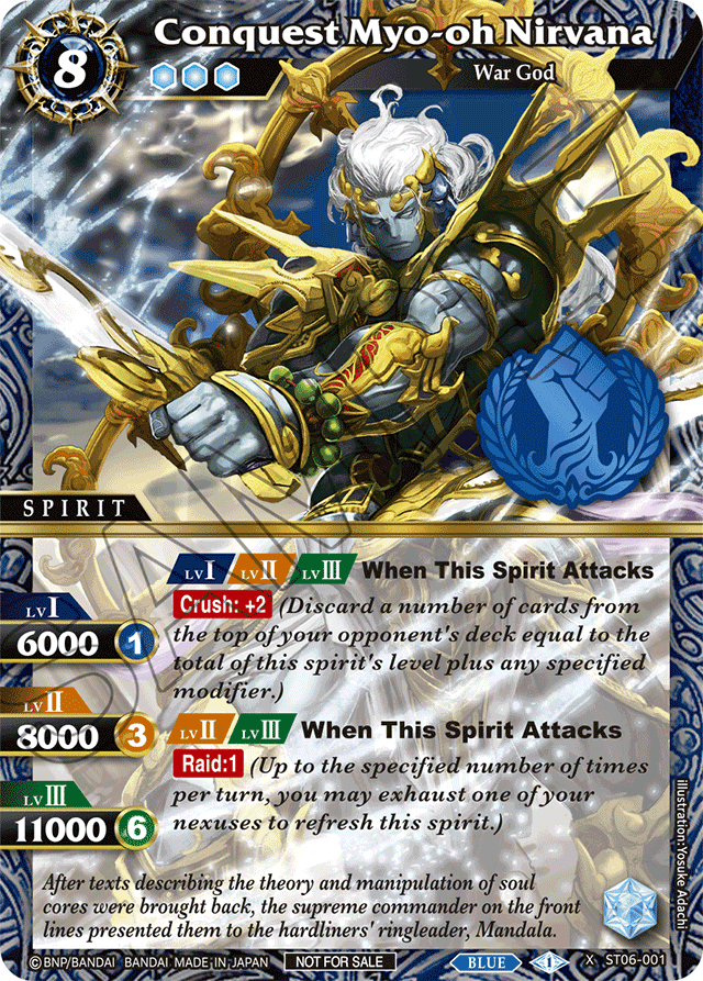 Conquest Myo-oh Nirvana - Starter Deck 06: Bodies of Steel - X Rare - ST06-001