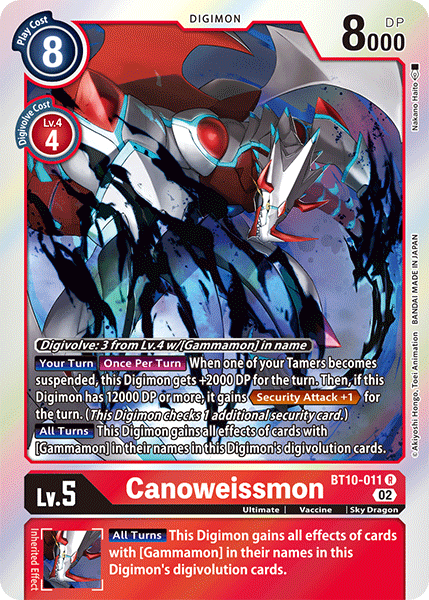 Canoweissmon - Xros Encounter - Rare - BT10-011 R