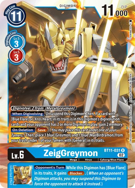 ZeigGreymon - Dimensional Phase - Rare - BT11-031 R