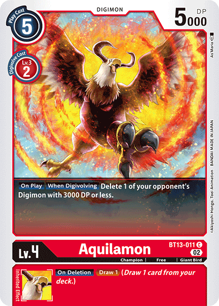 Aquilamon - Versus Royal Knight Booster - Common - BT13-011 C