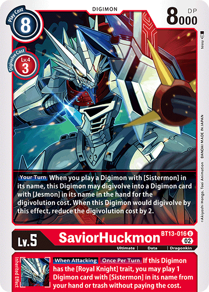 SaviorHuckmon - Versus Royal Knight Booster - Uncommon - BT13-016 U