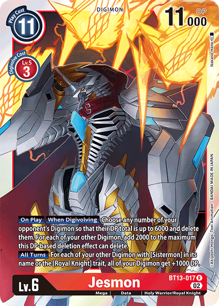 Jesmon - Versus Royal Knight Booster - Rare - BT13-017 R
