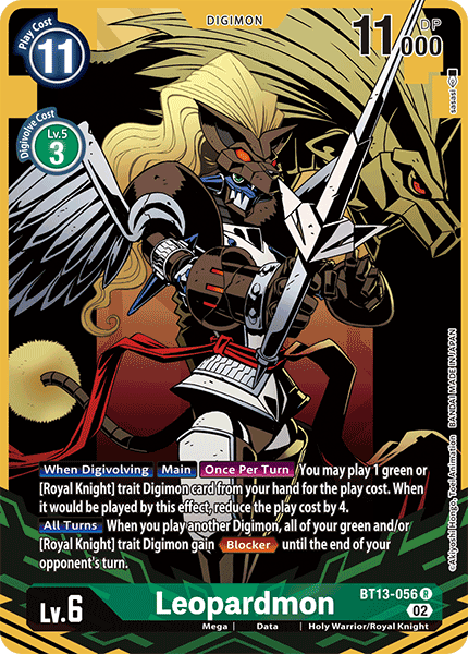 Leopardmon (Alternate Art) - Versus Royal Knight Booster - Rare - BT13-056 R
