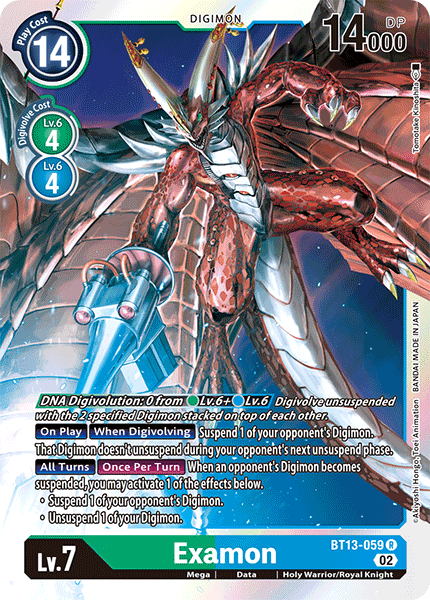 Examon - Versus Royal Knight Booster - Rare - BT13-059 R