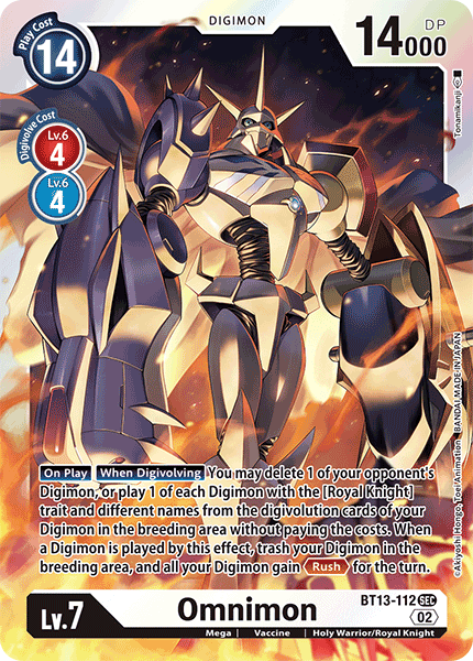 Omnimon - Versus Royal Knight Booster - Secret Rare - BT13-112 SEC