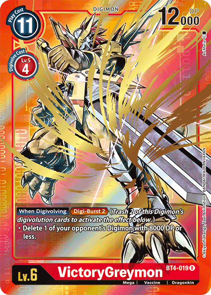 VictoryGreymon (Alternate Art) - Great Legend - Rare - BT4-019 R