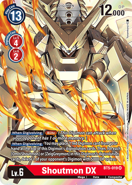 Shoutmon DX - Battle of Omni - Super Rare - BT5-019 SR