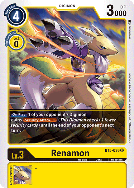 Renamon - Battle of Omni - Rare - BT5-036 R