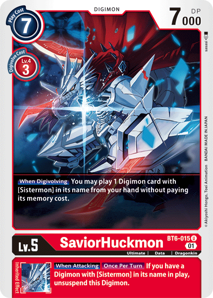 SaviorHuckmon - Double Diamond - Uncommon - BT6-015 U