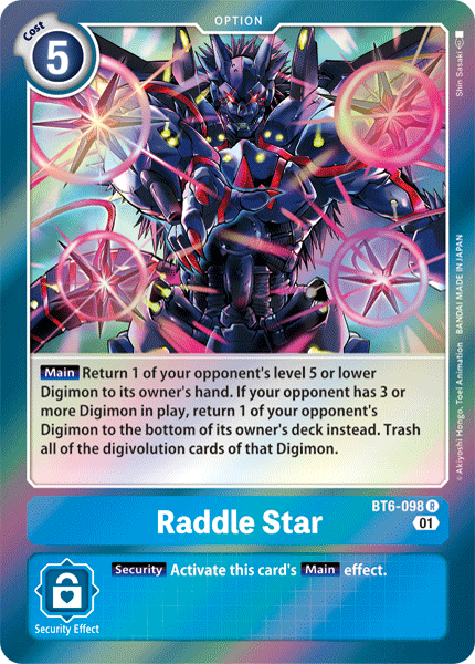 Raddle Star - Double Diamond - Rare - BT6-098 R