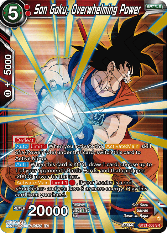 Son Goku, Overwhelming Power - Wild Resurgence - Super Rare - BT21-008