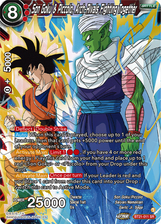 Son Goku & Piccolo, Arch-Rivals Fighting Together - Wild Resurgence - Super Rare - BT21-011