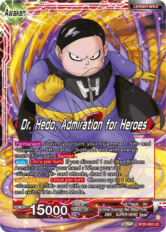 Dr. Hedo // Dr Hedo, Admiration for Heroes - Critical Blow - Uncommon - BT22-002
