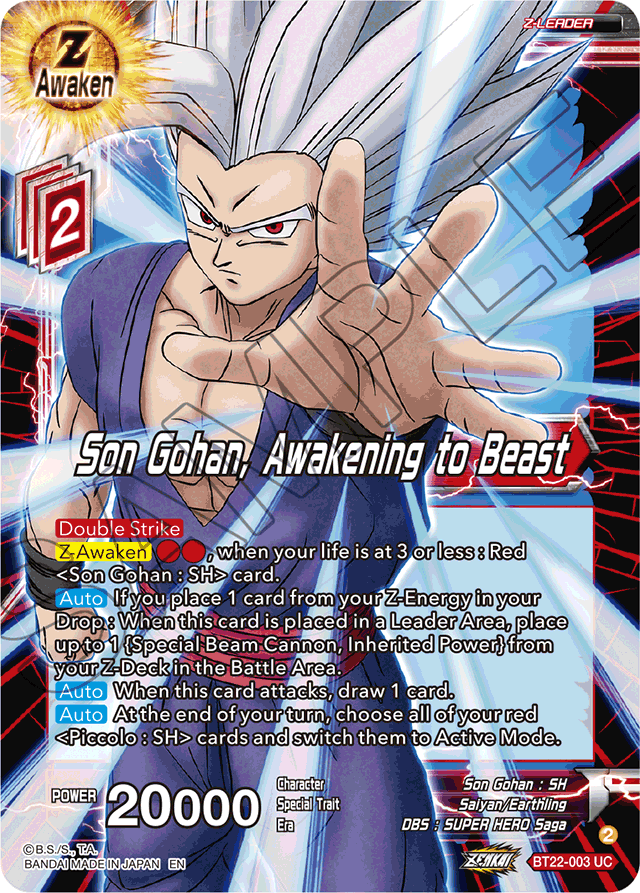 Son Gohan, Awakening to Beast - Critical Blow - Uncommon - BT22-003