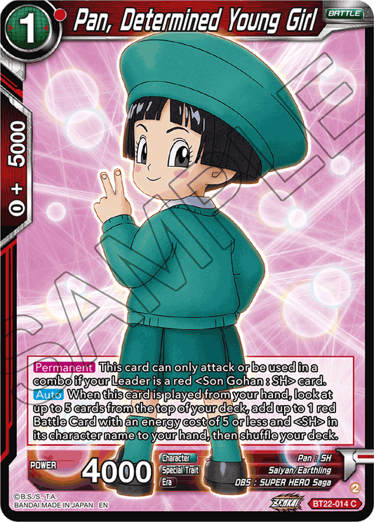 Pan, Determined Young Girl - Critical Blow - Common - BT22-014