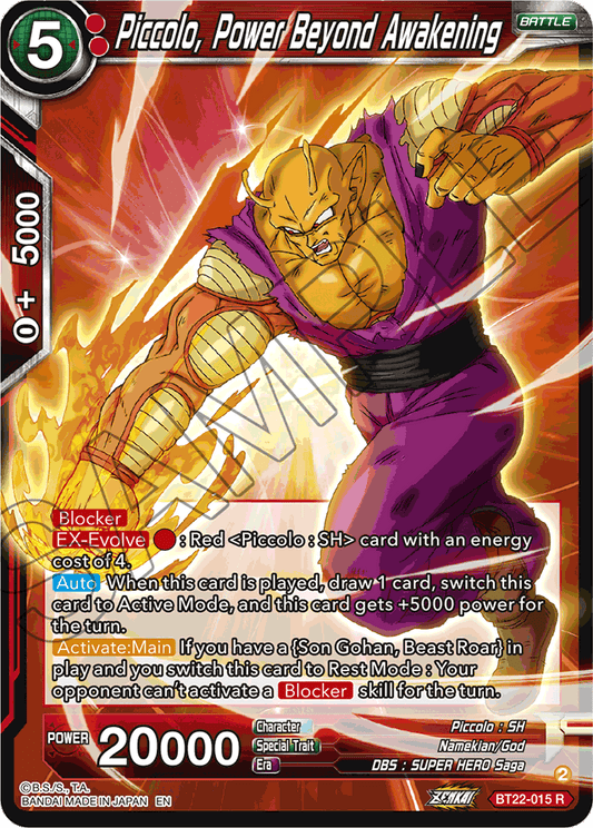 Piccolo, Power Beyond Awakening - Critical Blow - Rare - BT22-015
