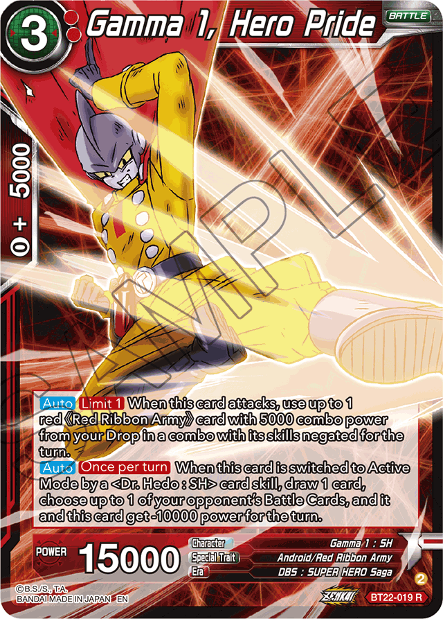 Gamma 1, Hero Pride - Critical Blow - Rare - BT22-019