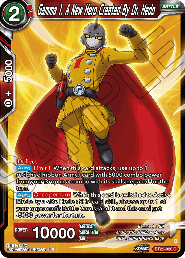 Gamma 1, A New Hero Created By Dr. Hedo - Critical Blow - Common - BT22-020