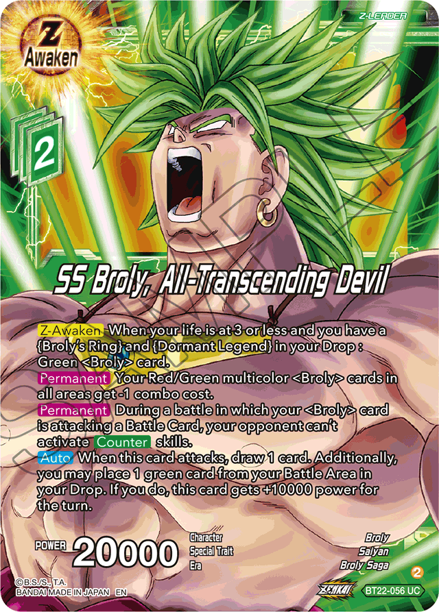 SS Broly, All-Transcending Devil - Critical Blow - Uncommon - BT22-056