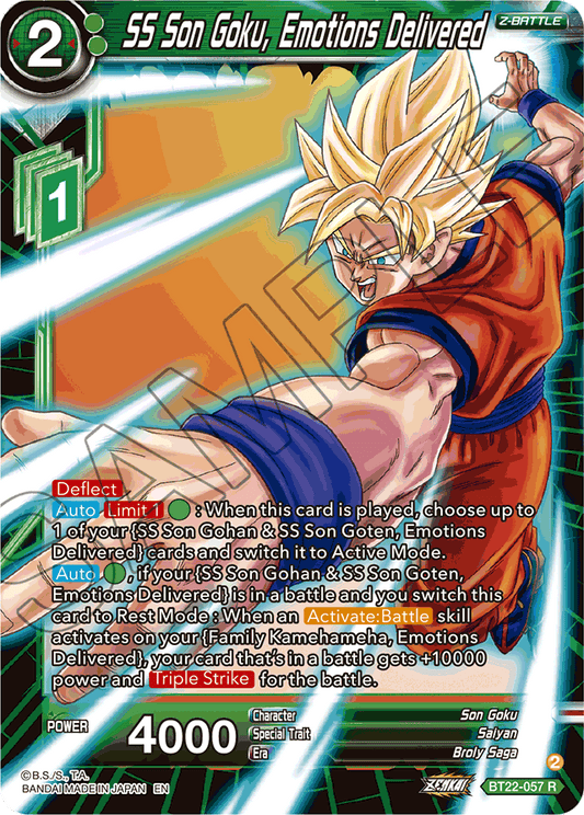 SS Son Goku, Emotions Delivered - Critical Blow - Rare - BT22-057