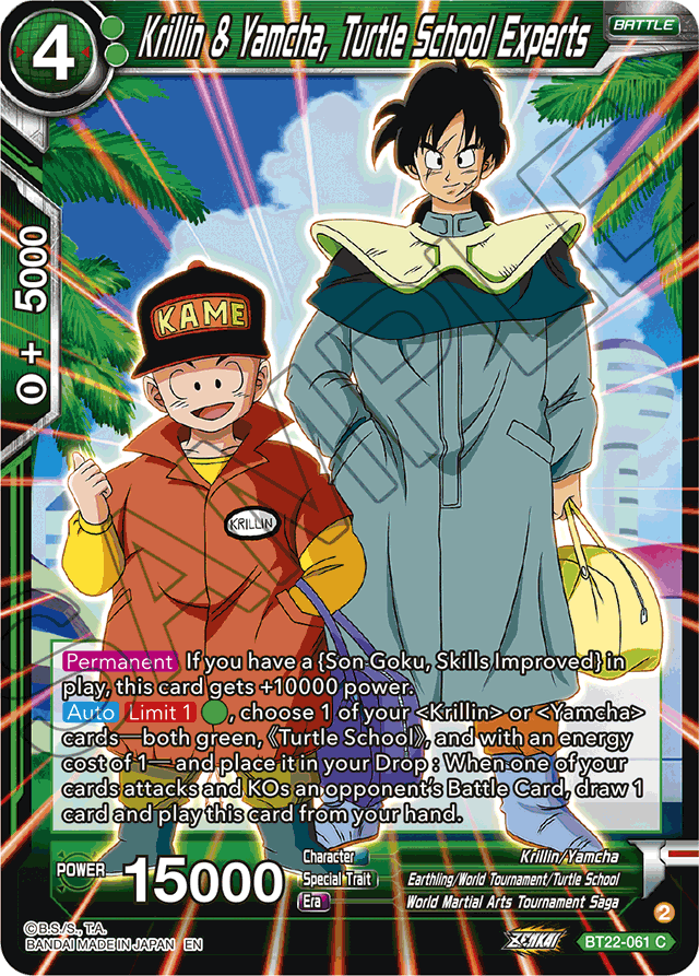 Krillin & Yamcha, Turtle School Experts - Critical Blow - Common - BT22-061