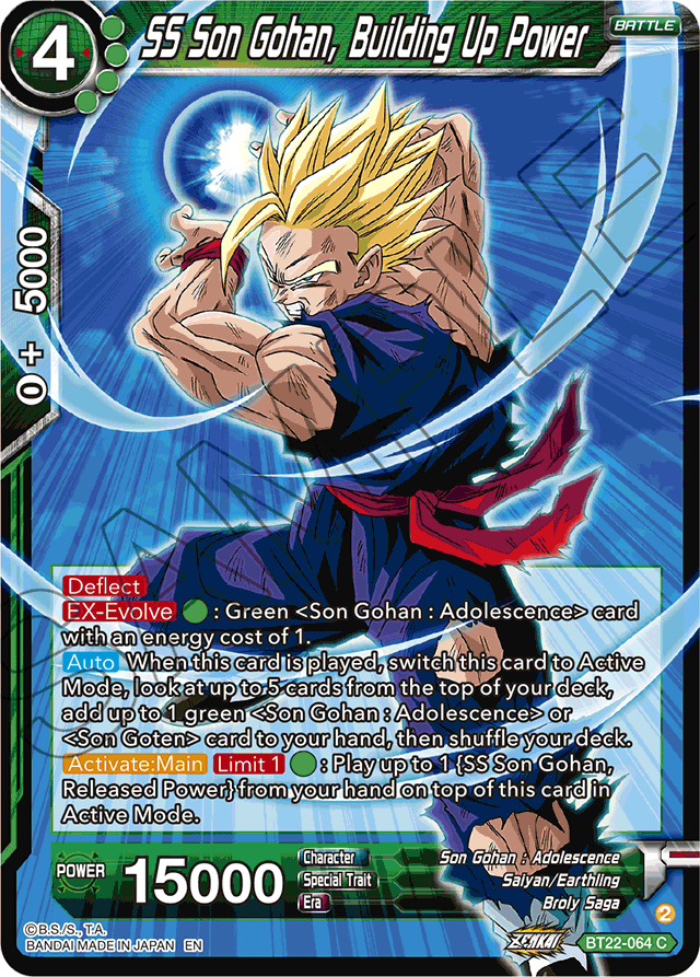 SS Son Gohan, Building Up Power - Critical Blow - Common - BT22-064