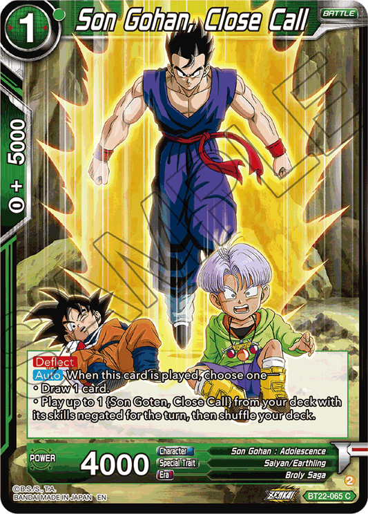 Son Gohan, Close Call - Critical Blow - Common - BT22-065