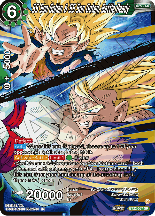 SS Son Gohan & SS Son Goten, Battle Ready - Critical Blow - Super Rare - BT22-067