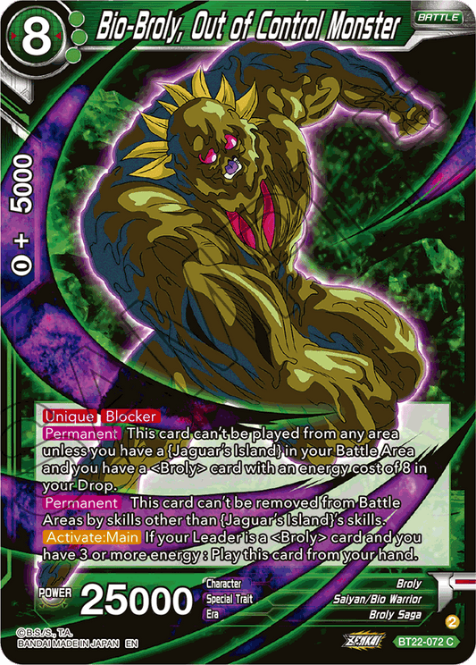 Bio-Broly, Out of Control Monster - Critical Blow - Common - BT22-072