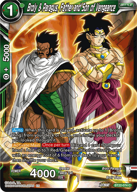 Broly & Paragus, Father and Son of Vengeance - Critical Blow - Common - BT22-074