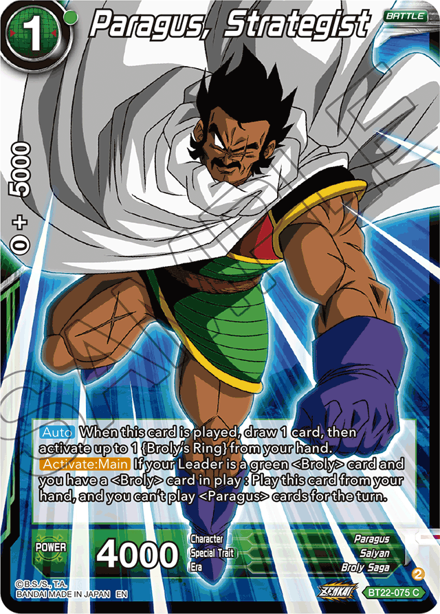 Paragus, Strategist - Critical Blow - Common - BT22-075