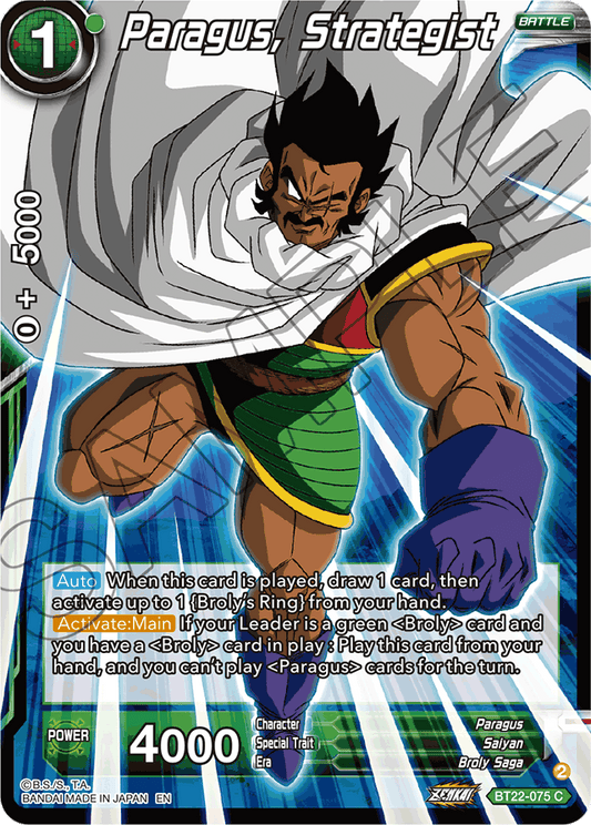 Paragus, Strategist - Critical Blow - Common - BT22-075