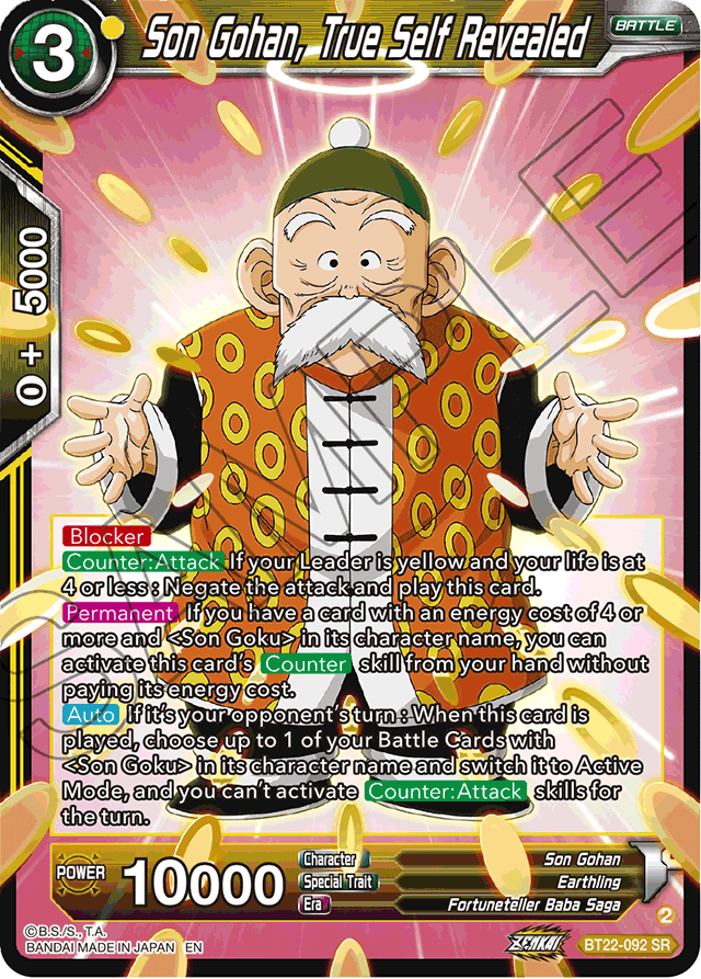Son Gohan, True Self Revealed - Critical Blow - Super Rare - BT22-092