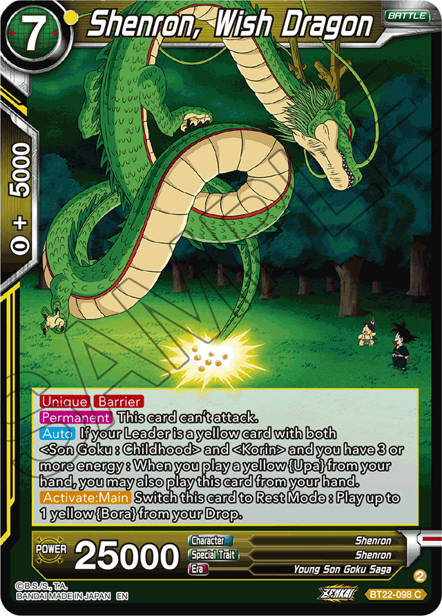 Shenron, Wish Dragon - Critical Blow - Common - BT22-098