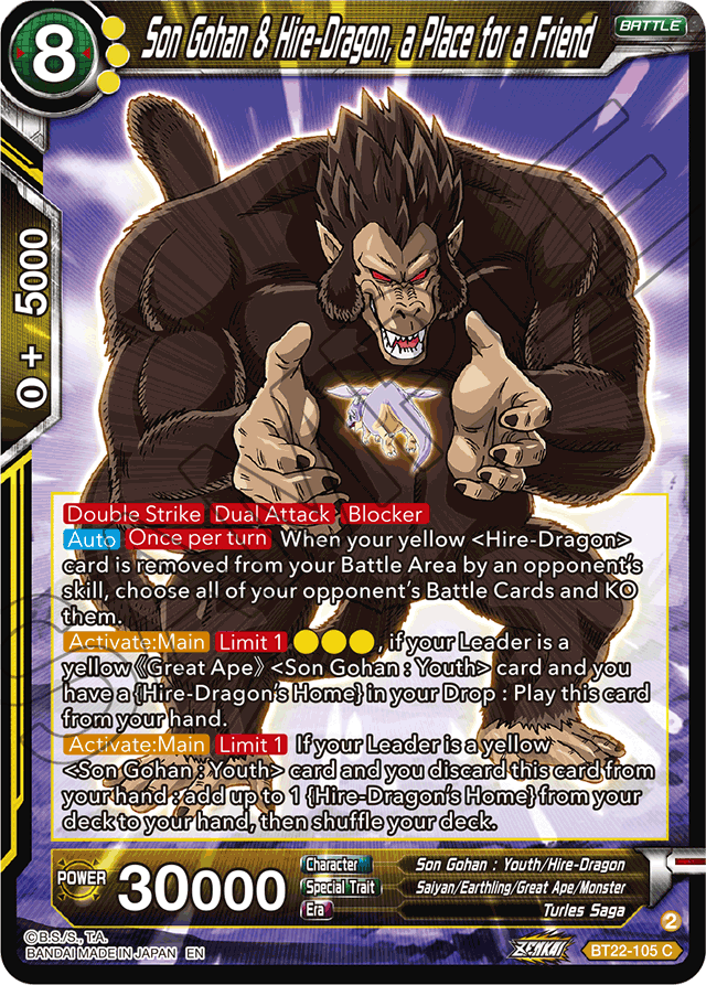 Son Gohan & Hire-Dragon, a place for a Friend - Critical Blow - Common - BT22-105