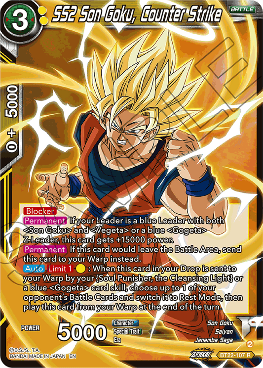 SS2 Son Goku, Counter Strike - Critical Blow - Rare - BT22-107