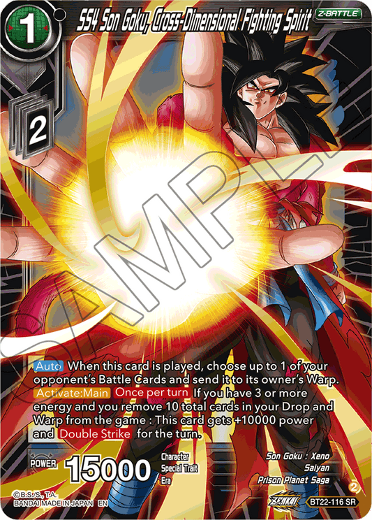 SS4 Son Goku, Cross Dimensional Fighting Spirit - Critical Blow - Super Rare - BT22-116